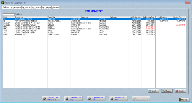 TEC2 - Test Equipment Calibration Software Program