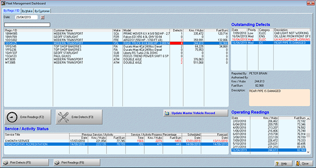 fleet manage dashboard650 - Workshop Accounts Software Program